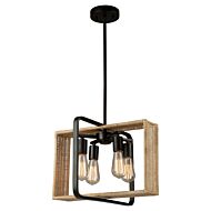 Perris 4-Light Pendant in Black