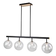 Aurelia Collection 4-Light Island Light in Matte Black and Brass