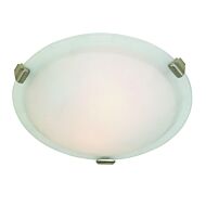 Artcraft Clip Flush 3 Light Ceiling Light in Brushed Nickel