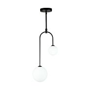 Artcraft Comet 2 Light Pendant Light in Semi Matte Black