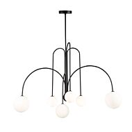 Artcraft Comet 6 Light Chandelier in Semi Matte Black