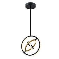 Trilogy LED Pendant in Black with Gold