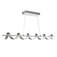 Artcraft Rolling Hills 6 Light Kitchen Island Light in Brushed Aluminum