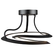 Ara LED Semi-Flush Mount Ceiling Light in Black