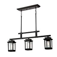 Artcraft Freemont 3 Light Outdoor Ceiling Light in Black