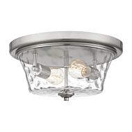 Acacia 2-Light Flush Mount in Brushed Nickel