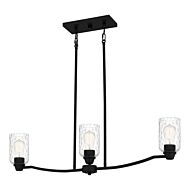 Acacia 3-Light Linear Chandelier in Matte Black