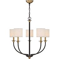 Audley Five Light Chandelier in Old Bronze by Quoizel