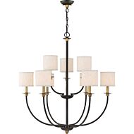 Audley Nine Light Chandelier in Old Bronze by Quoizel