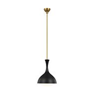 Lucerne 1-Light Pendant in Midnight Black with Burnished Brass