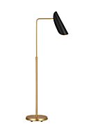 Tresa One Light Floor Lamp in Midnight Black and Burnished Brass by Visual Comfort Studio