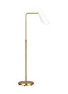 Tresa One Light Floor Lamp in Matte White and Burnished Brass by Visual Comfort Studio