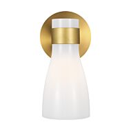 Moritz One Light Wall Sconce in Burnished Brassith Milk White Glass by Visual Comfort Studio