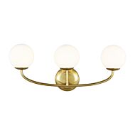 Lune Three Light Vanity in Burnished Brass by Visual Comfort Studio