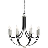 Quoizel Alana 8 Light 30 Inch Transitional Chandelier in Mystic Black