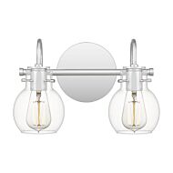 Quoizel Andrews 2 Light Bathroom Vanity Light in Polished Chrome