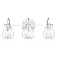 Quoizel Andrews 3 Light Bathroom Vanity Light in Polished Chrome