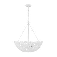 Kelan Six Light Pendant in Textured White by Visual Comfort Studio