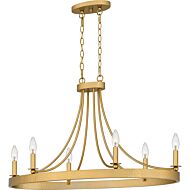 Aspyn Six Light Island Chandelier in Light Gold by Quoizel