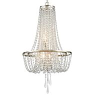 Crystorama Arcadia 4 Light 32 Inch Chandelier in Antique Silver with Clear Hand Cut Crystals