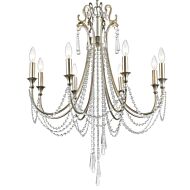 Crystorama Arcadia 8 Light 36 Inch Chandelier in Antique Silver with Clear Hand Cut Crystals