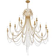 Arcadia 15-Light Chandelier in Antique Gold