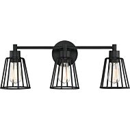 Atticus Three Light Bath Fixture in Earth Black by Quoizel