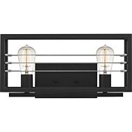 Awendaw 2-Light Bathroom Vanity Light in Matte Black