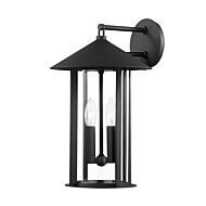 Long Beach Two Light Outdoor Wall Sconce in Textured Black by Troy Lighting