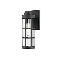 Mesa One Light Outdoor Wall Sconce in Textured Black by Troy Lighting