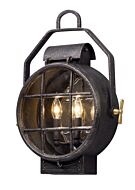 Point Lookout Two Light Wall Lantern in Aged Pewter by Troy Lighting