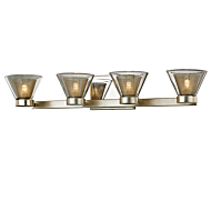 Troy Wink 4 Light 28 Inch Bathroom Vanity Light in Silver Leaf