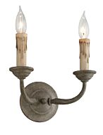 Cyrano Two Light Wall Sconce in Earthen Bronze by Troy Lighting