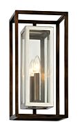 Morgan 1-Light Wall Sconce in Bronze With Polished Stainless