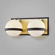 Troy Ace 2 Light Bathroom Vanity Light in Textured Bronze Brushed Brass