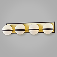 Troy Ace 4 Light Bathroom Vanity Light in Textured Bronze Brushed Brass