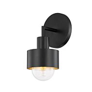 North One Light Wall Sconce in Soft BlackGold Leaf by Troy Lighting