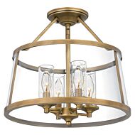 Barlow Four Light SemiFlush Mount in Weathered Brass by Quoizel