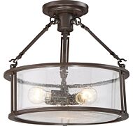 Quoizel Buchanan 3 Light 16 Inch Ceiling Light in Western Bronze