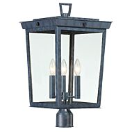 Crystorama Belmont 3 Light Outdoor Post Light in Graphite