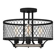 Benton 3-Light Semi-Flush Mount in Distressed Iron