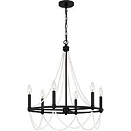 Brigitta Six Light Chandelier in Matte Black by Quoizel