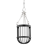 Hudson Valley Landon Pendant Light in Polished Nickel and Black