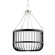 Hudson Valley Landon 4 Light Pendant Light in Polished Nickel and Black