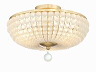 Bella Three Light Semi Flush Mount in Antique Gold by Crystorama