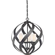 Quoizel Blacksmith 4 Light 20 Inch Pendant Light in Old Black Finish