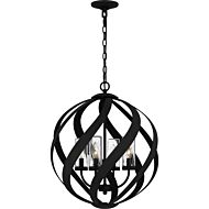 Blacksmith Four Light Outdoor Pendant in Earth Black by Quoizel