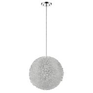 Luminary 1-Light Metallic Silver Pendant With Hand Woven Aluminum Wire Shade (12")