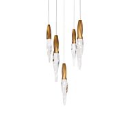 Kindjal LED Pendant in Aged Brass by Schonbek Beyond