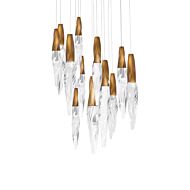 Kindjal LED Pendant in Aged Brass by Schonbek Beyond